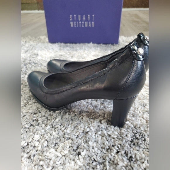 Stuart Weitzman Platform Pump Rounded-Toe Black Women's Shoes Sz 8 N New W Box - Picture 3 of 13